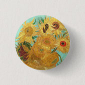 Sunbloemen Vincent van Gogh Ronde Button 3,2 Cm (Voorkant)