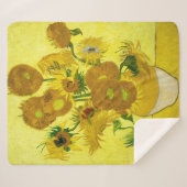 Sunbloemen Vincent van Gogh Sherpa Deken (Voorkant (horizontaal))