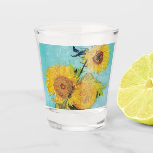 Sunbloemen Vincent van Gogh Shot Glas (Voorkant)