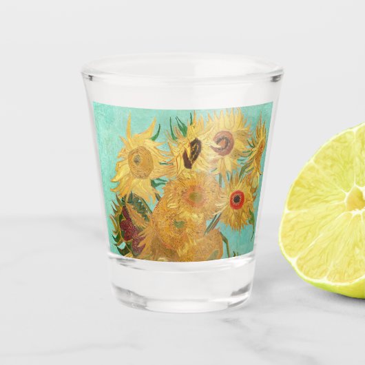 Sunbloemen Vincent van Gogh Shot Glas (Voorkant)