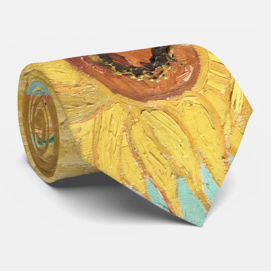 Sunbloemen Vincent van Gogh Stropdas (Opgerold)