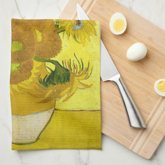 Sunbloemen Vincent van Gogh Theedoek (Quarter Fold)