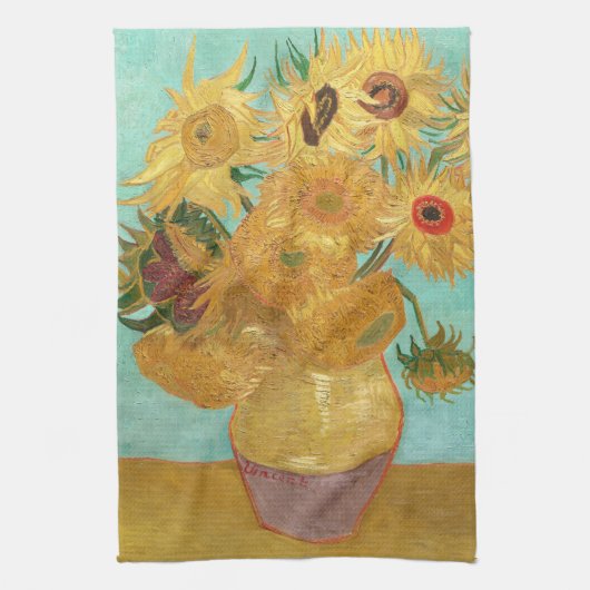 Sunbloemen Vincent van Gogh Theedoek (Verticaal)