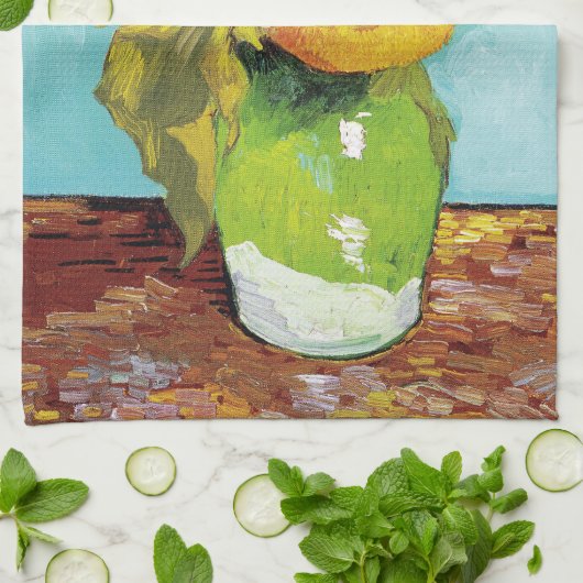 Sunbloemen Vincent van Gogh Theedoek (Gevouwen)