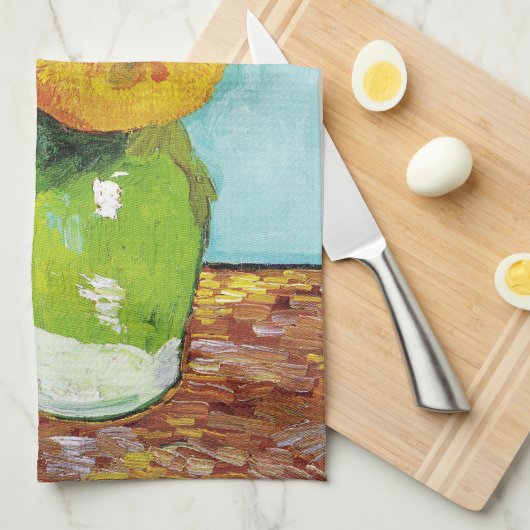 Sunbloemen Vincent van Gogh Theedoek (Quarter Fold)