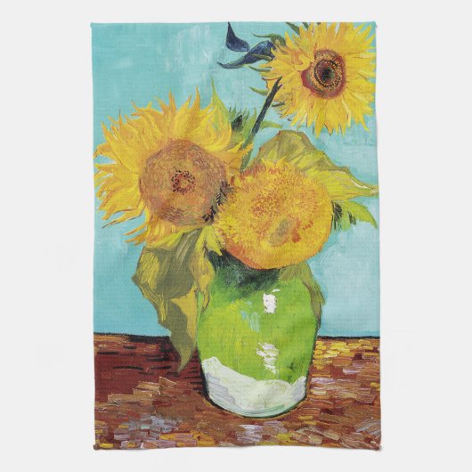 Sunbloemen Vincent van Gogh Theedoek (Verticaal)