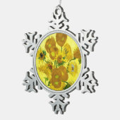 Sunbloemen Vincent van Gogh Tin Sneeuwvlok Ornament (Rechts)