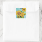 Sunbloemen Vincent van Gogh Vierkante Sticker (Tas)