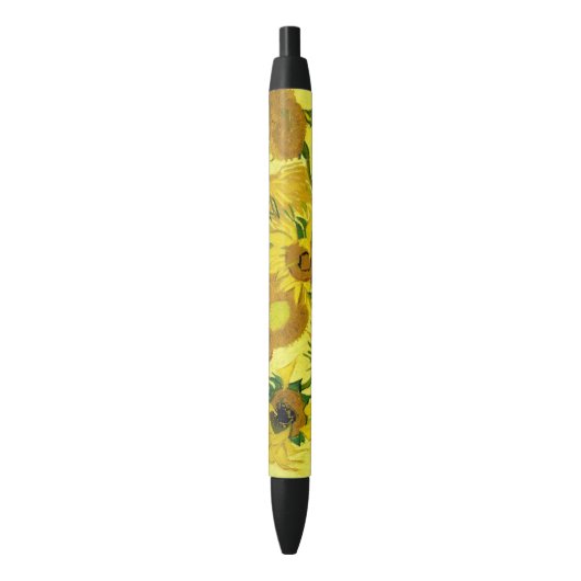 Sunbloemen Vincent van Gogh Zwarte Inkt Pen (Voorkant Verticaal)