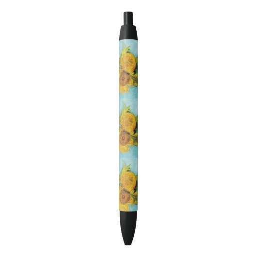 Sunbloemen Vincent van Gogh Zwarte Inkt Pen (Voorkant Verticaal)