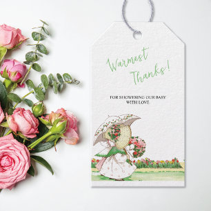 Sunbonnet Girls Baby shower Bedankt dat je Labels  Cadeaulabel