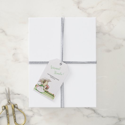 Sunbonnet Girls Baby shower Bedankt dat je Labels Cadeaulabel (Met Touw)