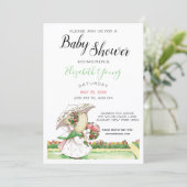 Sunbonnet Girls Garden Baby shower Kaart (Staand voorkant)