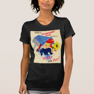Sunbonnet Sue uit de jaren veertig heeft een posy  T-shirt