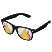 Sunbribribril van Fire Emoji Party Retro Zonnebril (Gekanteld)