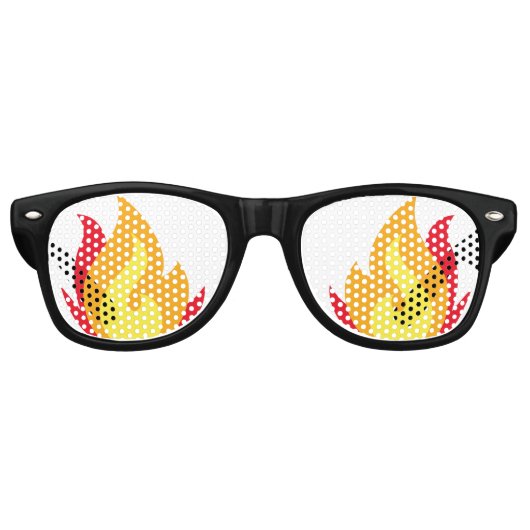 Sunbribribril van Fire Emoji Party Retro Zonnebril (Voorkant)
