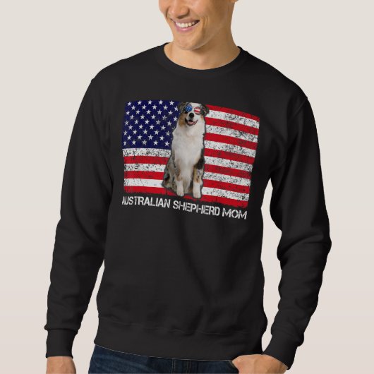 Sunbrillen Australian Shepherd Mam Flag American U Trui (Voorkant)