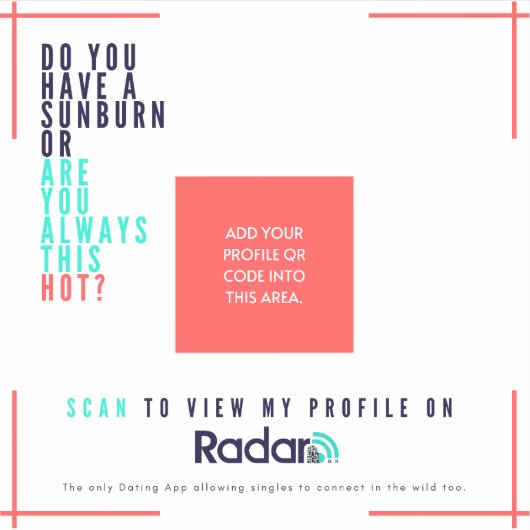 "Sunburn" - Vinyl QR-kaarten Sticker (Voorkant)