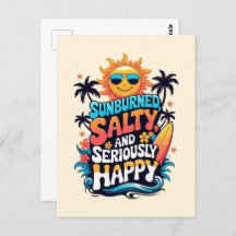 Sunburned Salty and Happy – Retro Beach Vibes