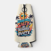 Sunburned Salty and Happy – Retro Beach Vibes Flesjeskoeler (Achterkant)