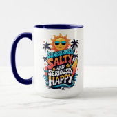 Sunburned Salty and Happy – Retro Beach Vibes Mok (Links)