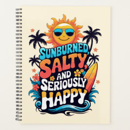Sunburned Salty and Happy – Retro Beach Vibes Planner