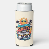 Sunburned Salty and Happy – Retro Beach Vibes Seltzer Blikjeskoeler (Seltzer Achterkant)