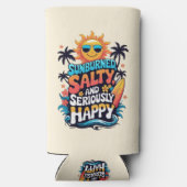 Sunburned Salty and Happy – Retro Beach Vibes Seltzer Blikjeskoeler (Achterkant)