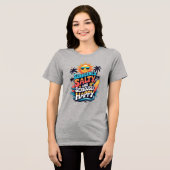 Sunburned Salty and Happy – Retro Beach Vibes Tri-Blend Shirt (Voorkant volledig)