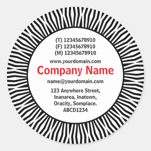 SunBurst 01 Business Ronde Sticker (Voorkant)