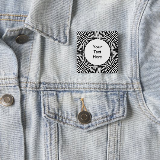 Sunburst 01 vierkante button 5,1 cm (In situ)