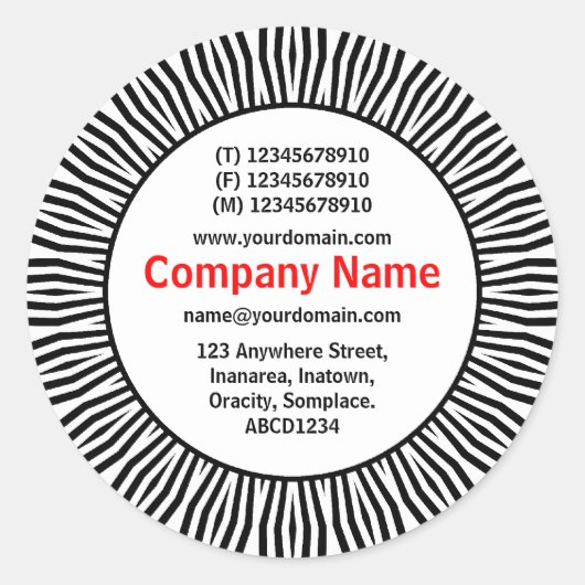 SunBurst 02 Business Ronde Sticker (Voorkant)