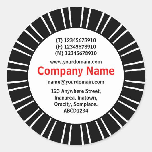 SunBurst 03 Business Ronde Sticker (Voorkant)