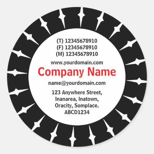 SunBurst 05 Business Ronde Sticker (Voorkant)