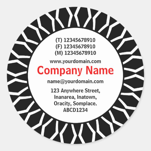 SunBurst 07 Business Ronde Sticker (Voorkant)