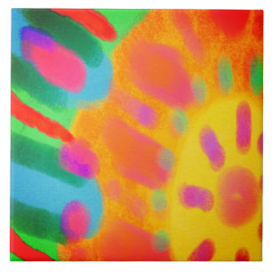 Sunburst Abstract digitaal schilderij Tegeltje