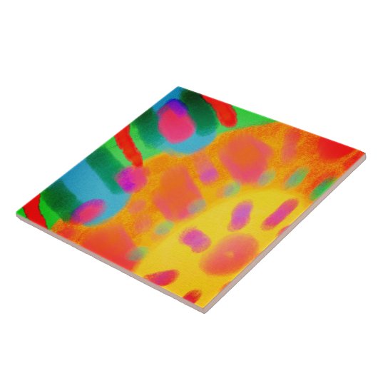 Sunburst Abstract digitaal schilderij Tegeltje (Zijkant)