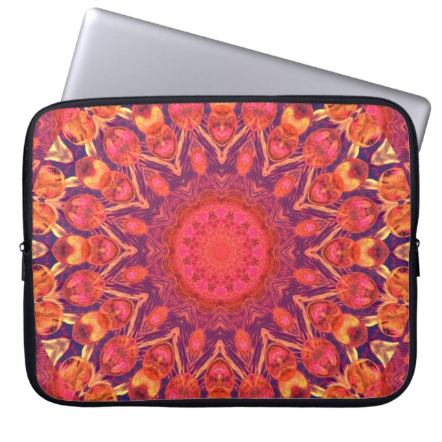 Sunburst, Abstracte Star Circle Dance Laptop Sleeve (Voorkant)