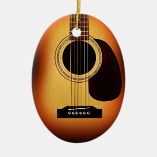 Sunburst Acoustic Guitar Keramisch Ornament