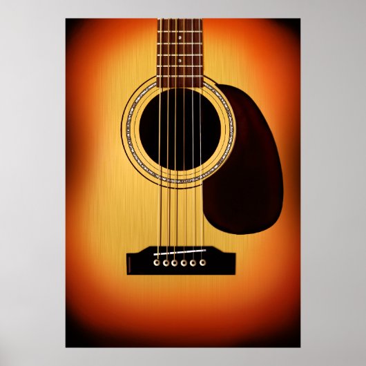 Sunburst Acoustic Guitar Poster (Voorkant)