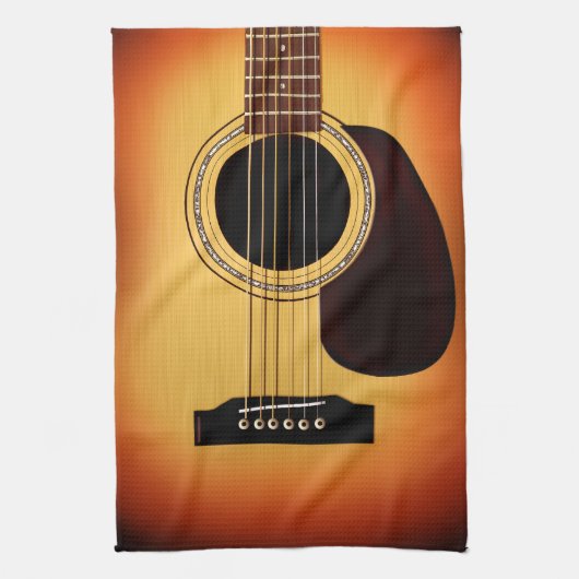 Sunburst Acoustic Guitar Theedoek (Verticaal)