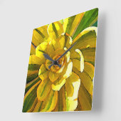Sunburst Aeonium Succulent Square by Amy Vangsgard Vierkante Klok (Hoek)