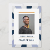 Sunburst | Afstuderen blauwe periwinkle Gray Foto Kaart (Voorkant)