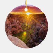 Sunburst bij Canyon de Chelly, AZ Keramisch Ornament (Achterkant)