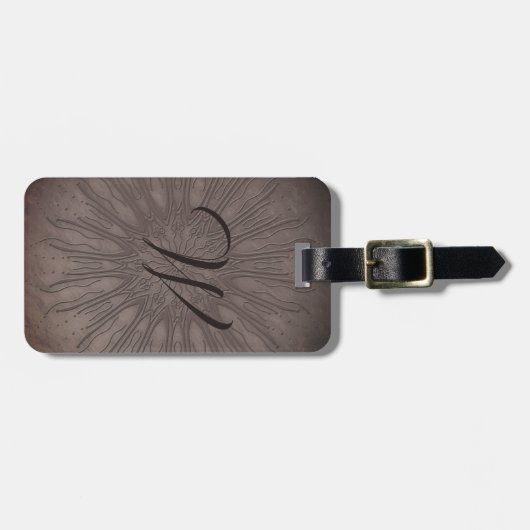 Sunburst boho mandala bagagelabel (Voorkant horizontaal)