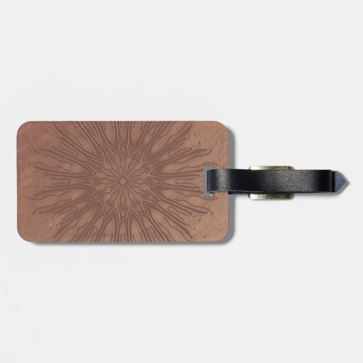 Sunburst boho mandala bagagelabel (Achterkant horizontaal)