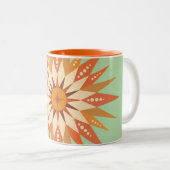 Sunburst Boho Tweekleurige Koffiemok (Voorkant rechts)