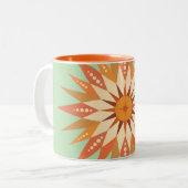 Sunburst Boho Tweekleurige Koffiemok (Voorkant links)