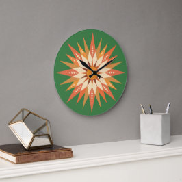 Sunburst Boho Wall Clock Grote Klok