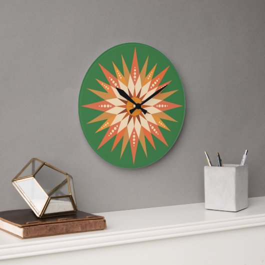 Sunburst Boho Wall Clock Grote Klok (Kantoor)